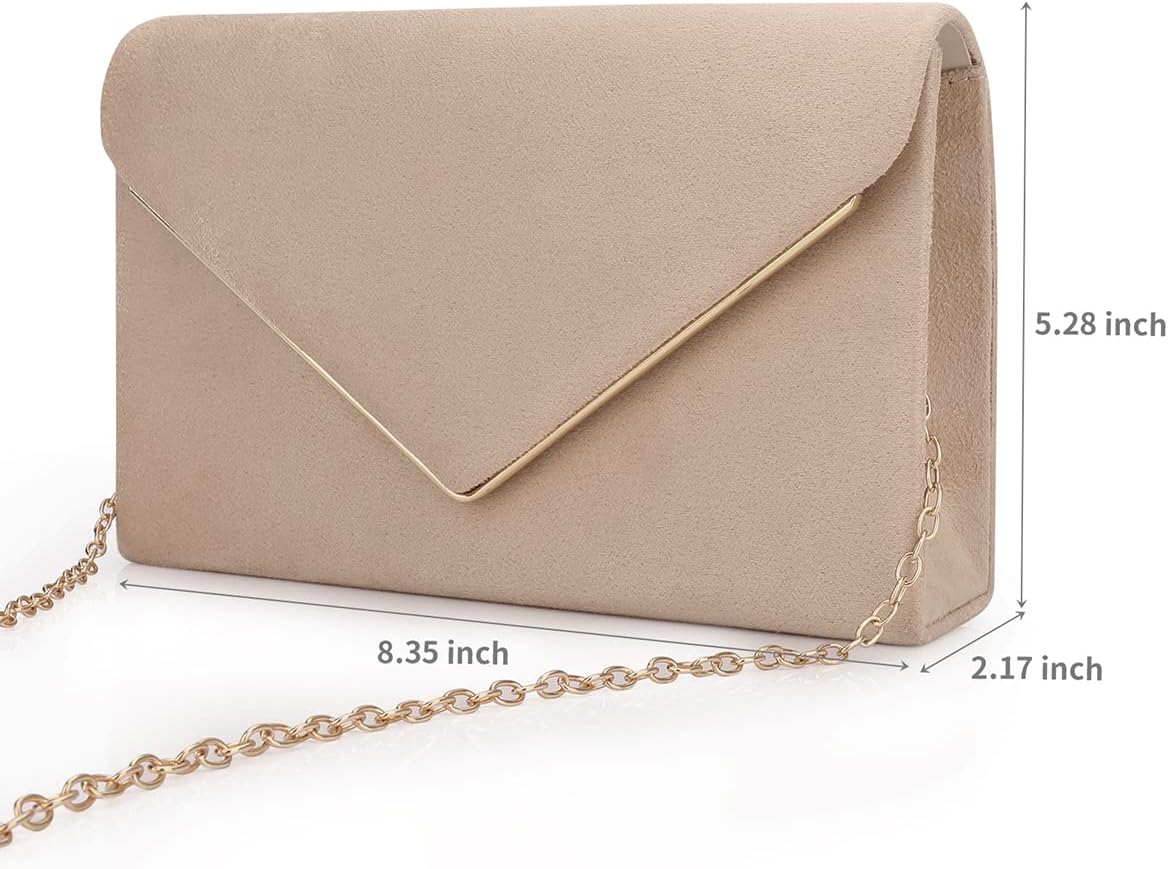 Faux Suede Crossbody Clutch Bag - Image 5