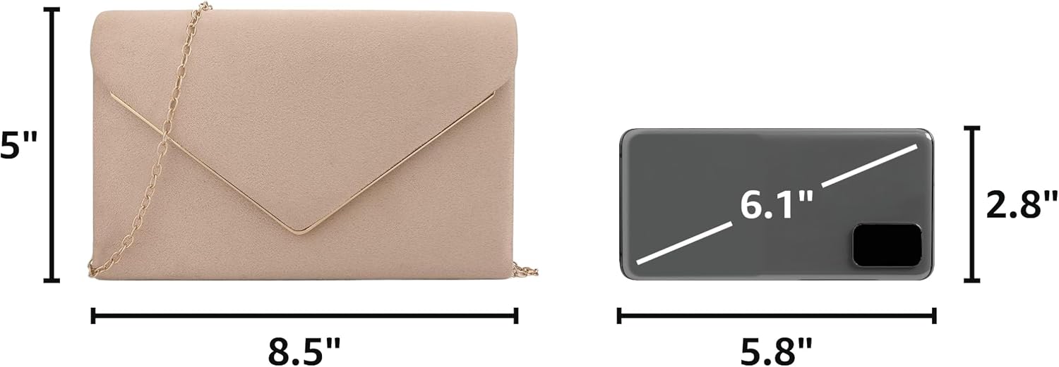 Faux Suede Crossbody Clutch Bag - Image 3