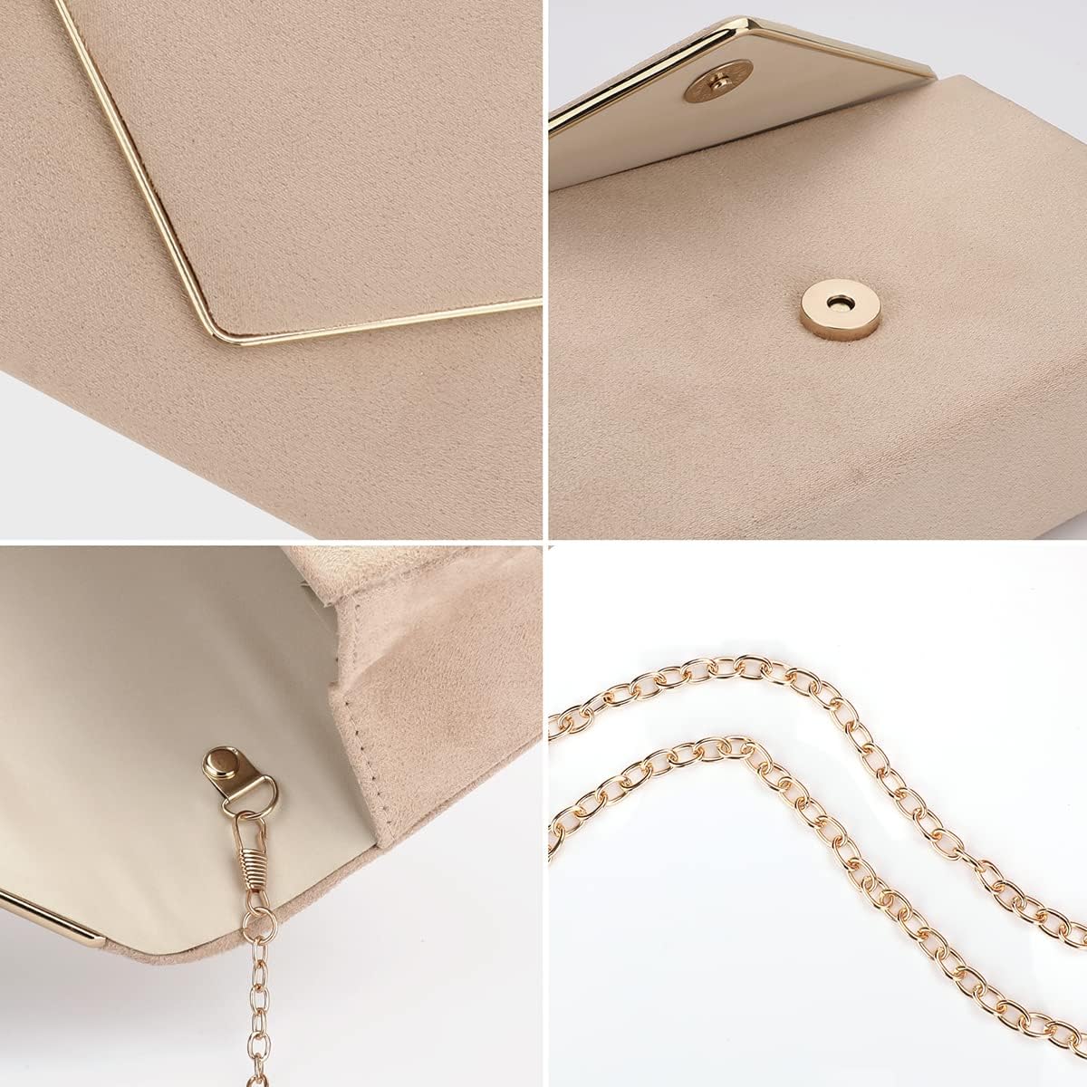 Faux Suede Crossbody Clutch Bag - Image 7
