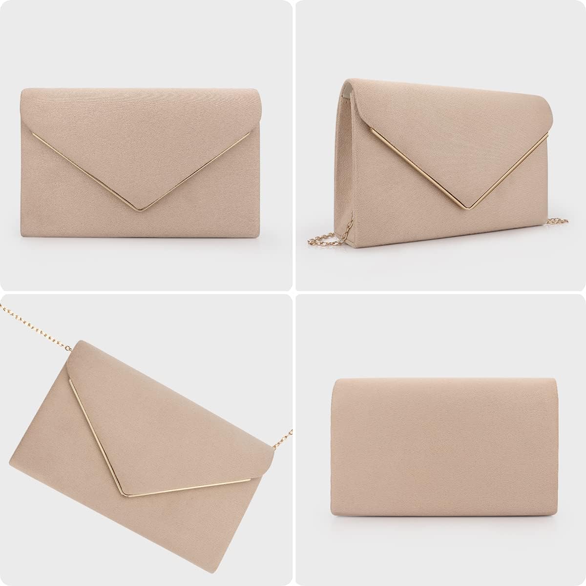 Faux Suede Crossbody Clutch Bag - Image 8