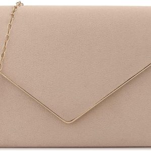 Faux Suede Crossbody Clutch Bag