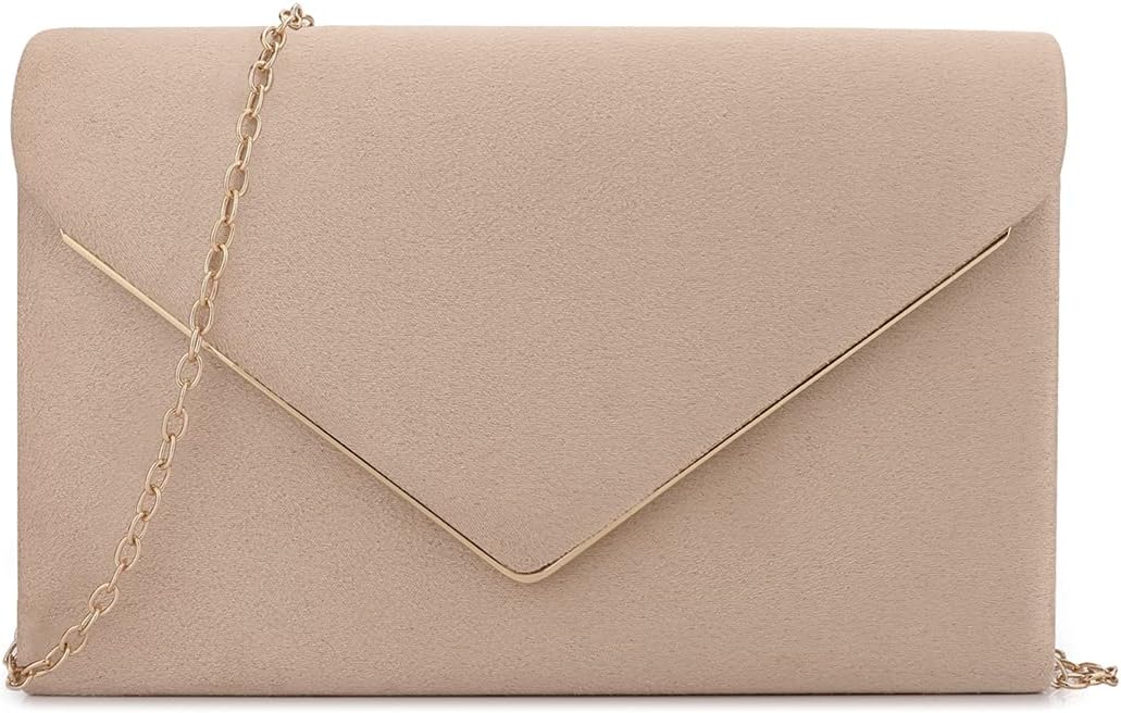 Faux Suede Crossbody Clutch Bag